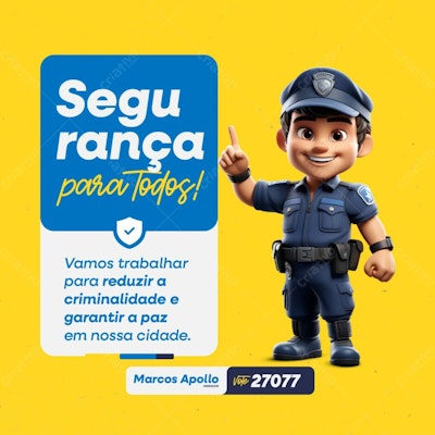 PSD para Campanha Política de Segurança Pública Editável