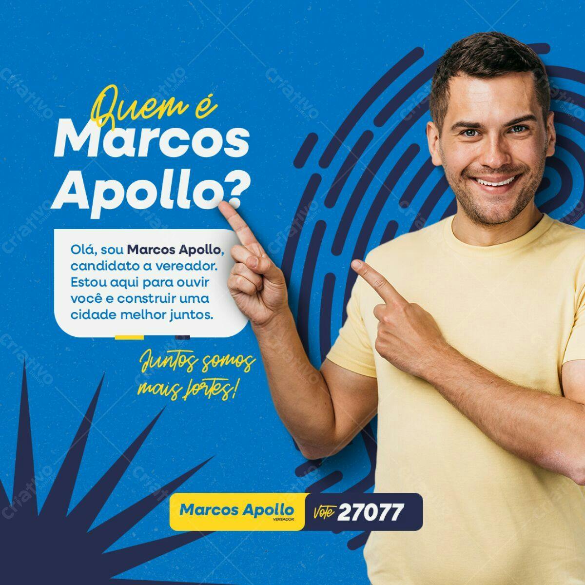Postagem Eleições Marcos Apollo PSD Editável