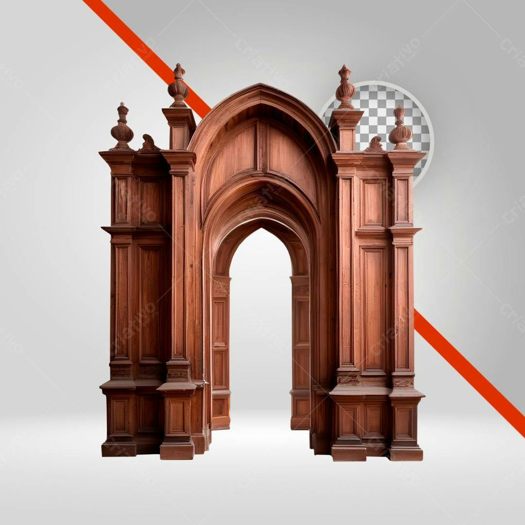 Arco de madeira PNG com fundo transparente