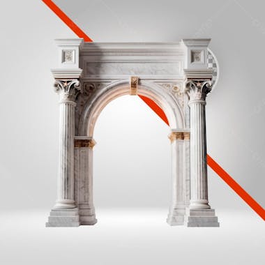 Arco de mármore, coluna grega, coluna romana, ano novo