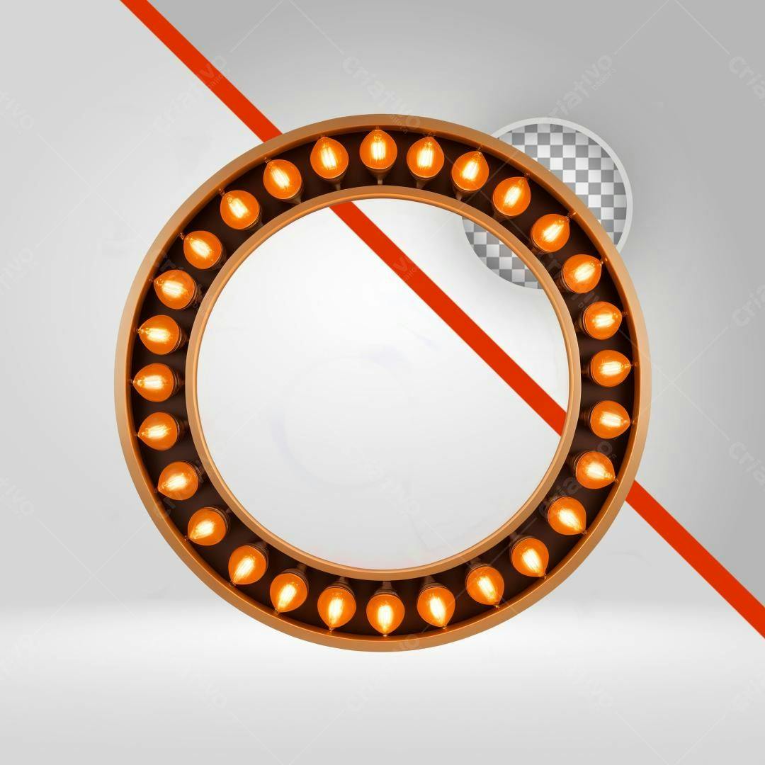 Moldura Circular Luzes PNG com fundo transparente