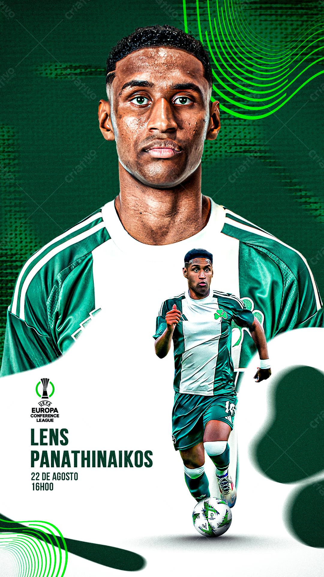 Flyer para Jogo Lens x Panathinaikos PSD Editável