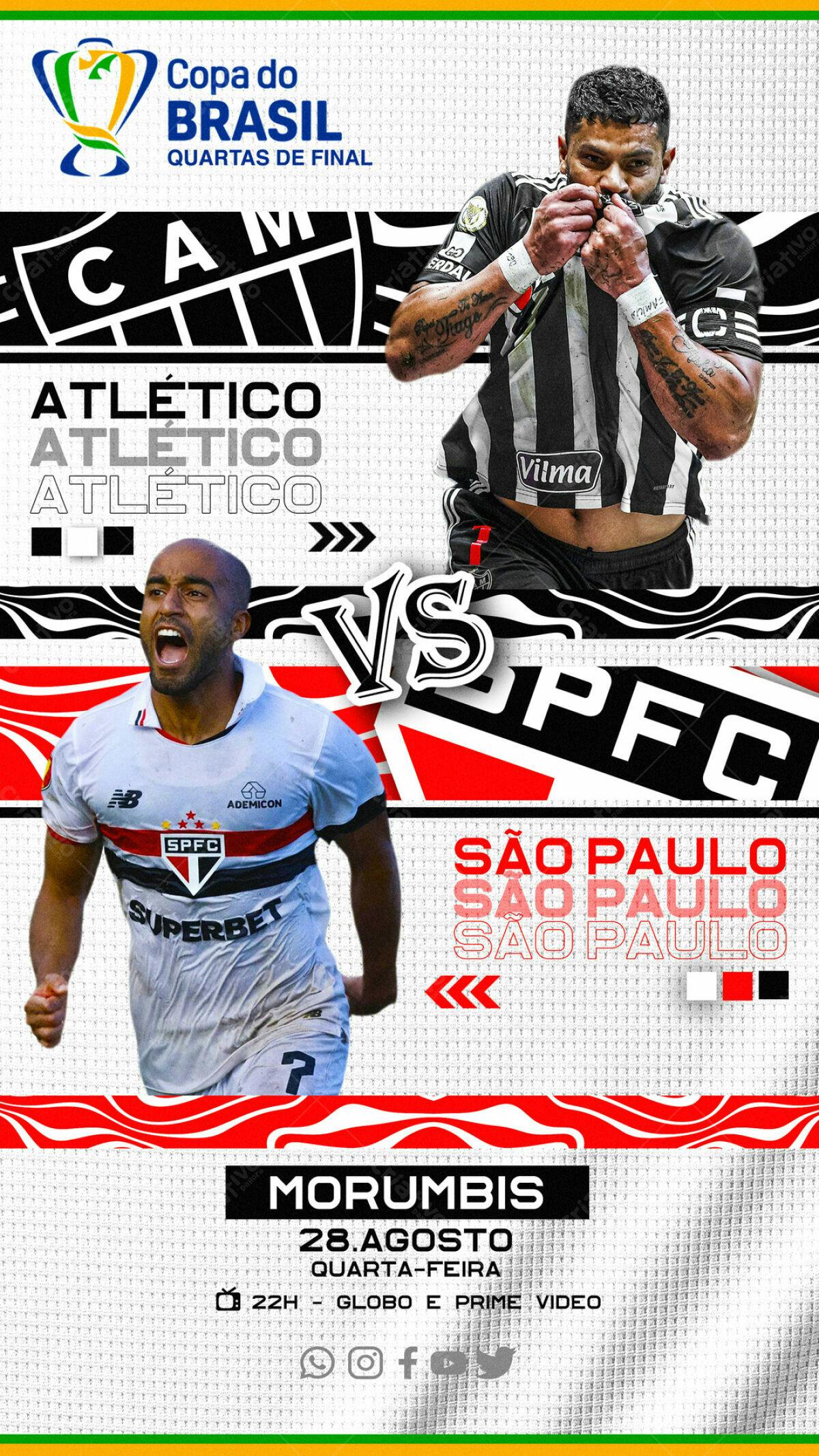 Flyer Atlético x São Paulo Copa do Brasil PSD Editável
