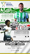 Flyer esportivo corinthians vs juventude quartas de final copa do brasil 2024