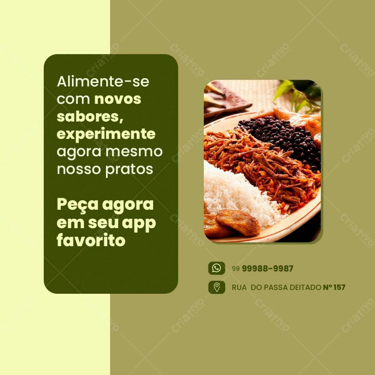 Postagem para Redes Sociais de Restaurante PSD Editável