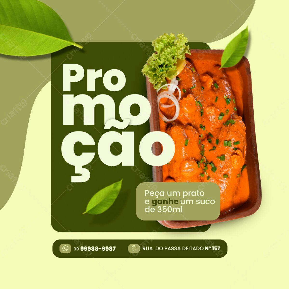 Postagem Promoção Prato PSD Editável