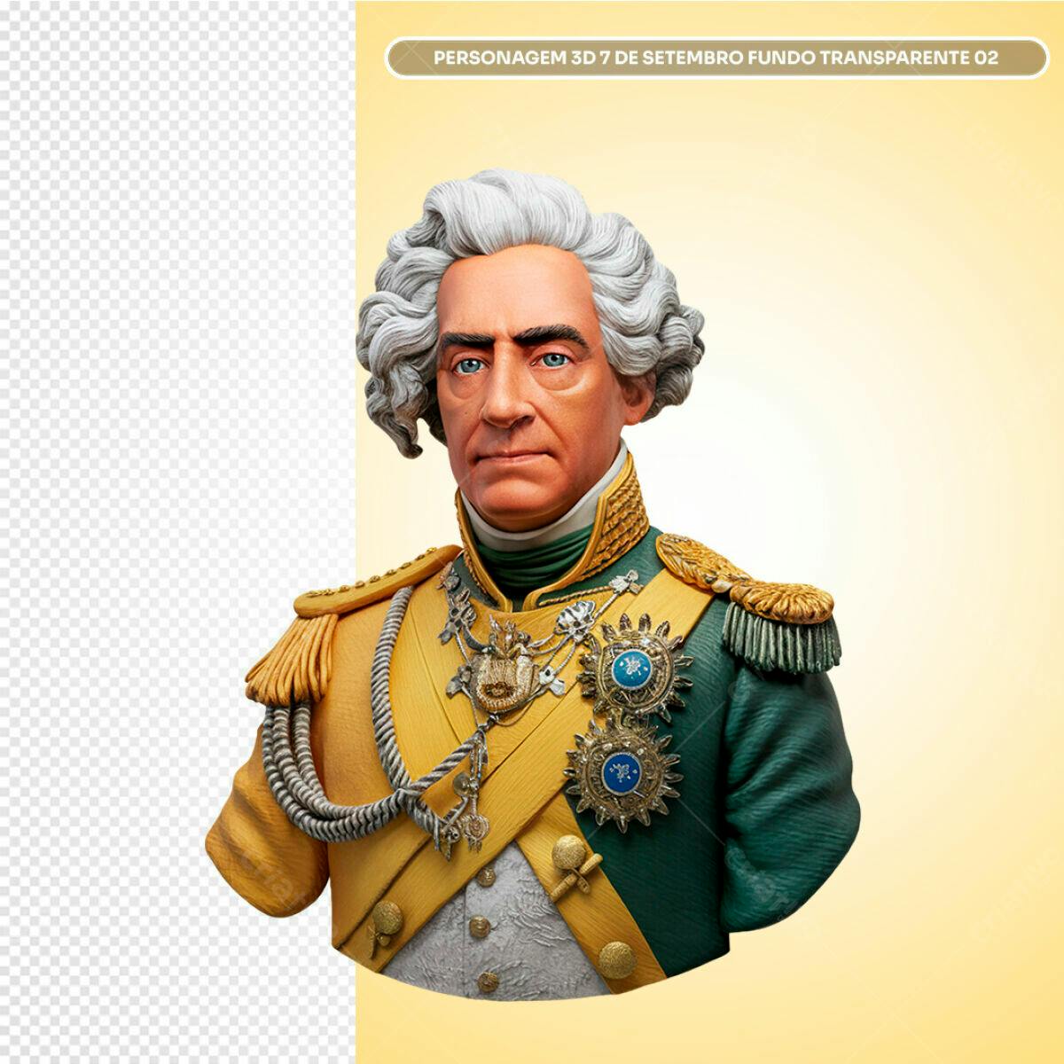 Personagem 3D para 7 de Setembro PSD Editável
