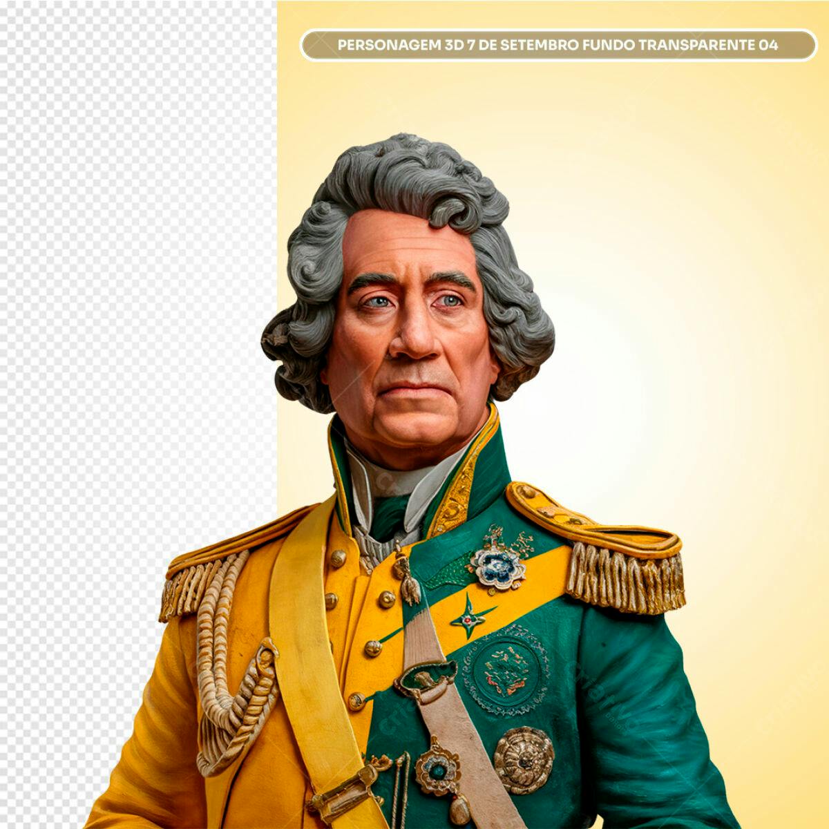 Personagem 3D para 7 de Setembro PSD Editável