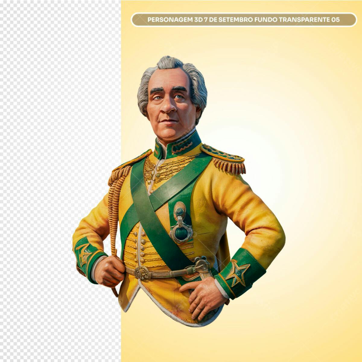 Personagem 3D 7 de Setembro PSD Editável