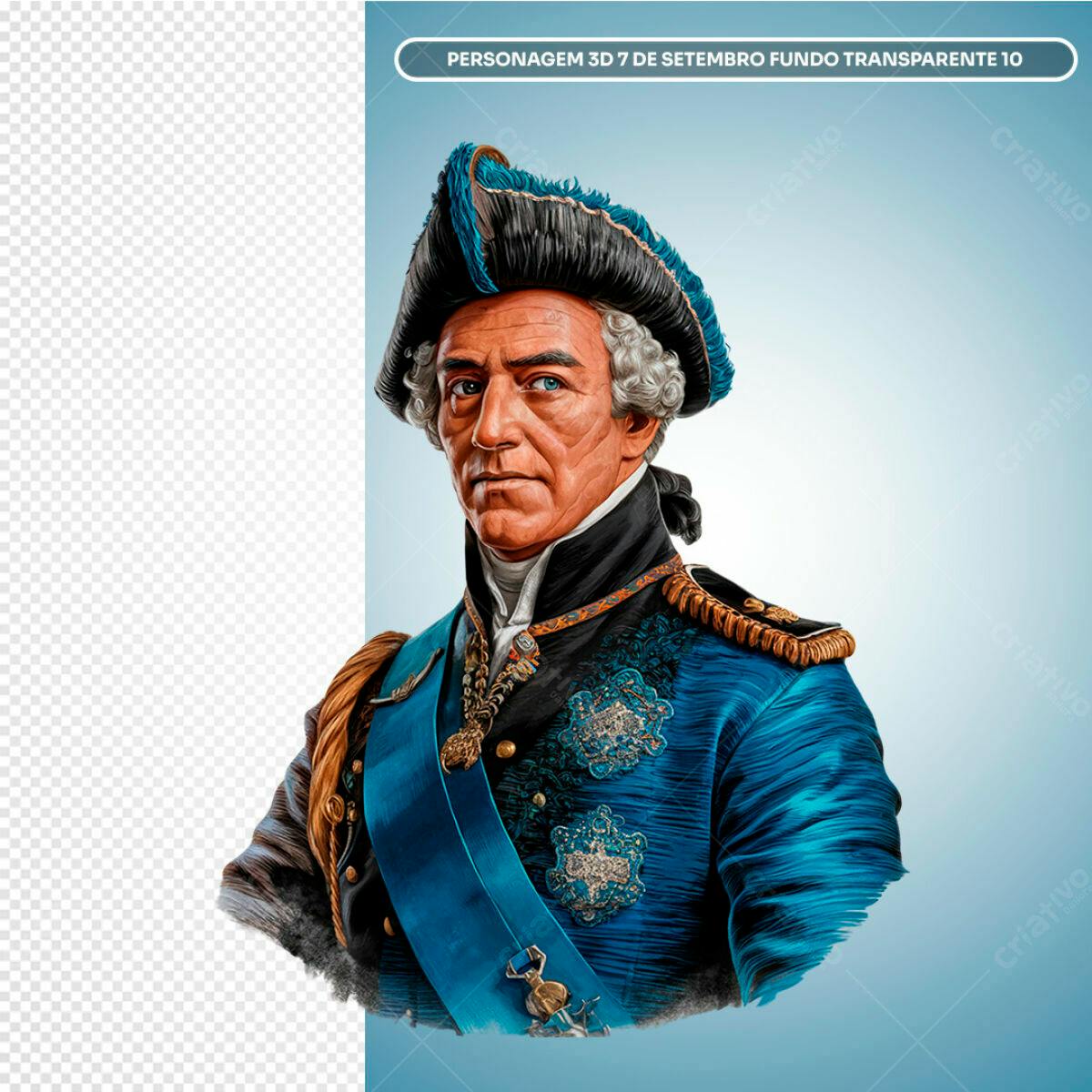 Personagem 3D para 7 de Setembro PSD Editável