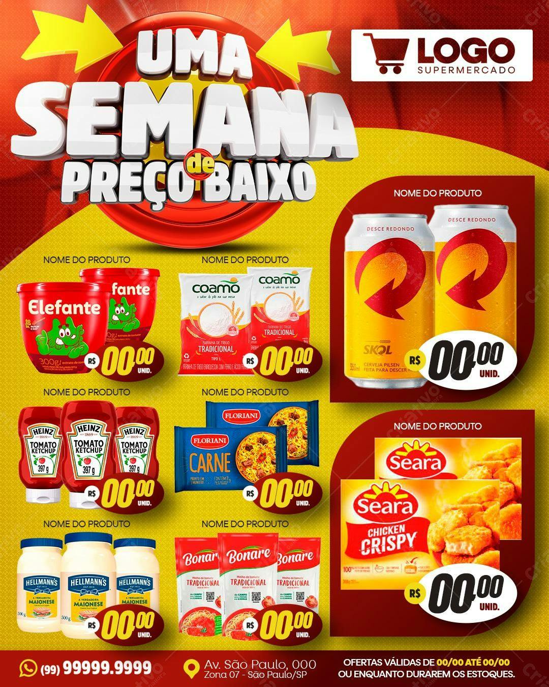Flyer Semana de Preço Baixo PSD Editável