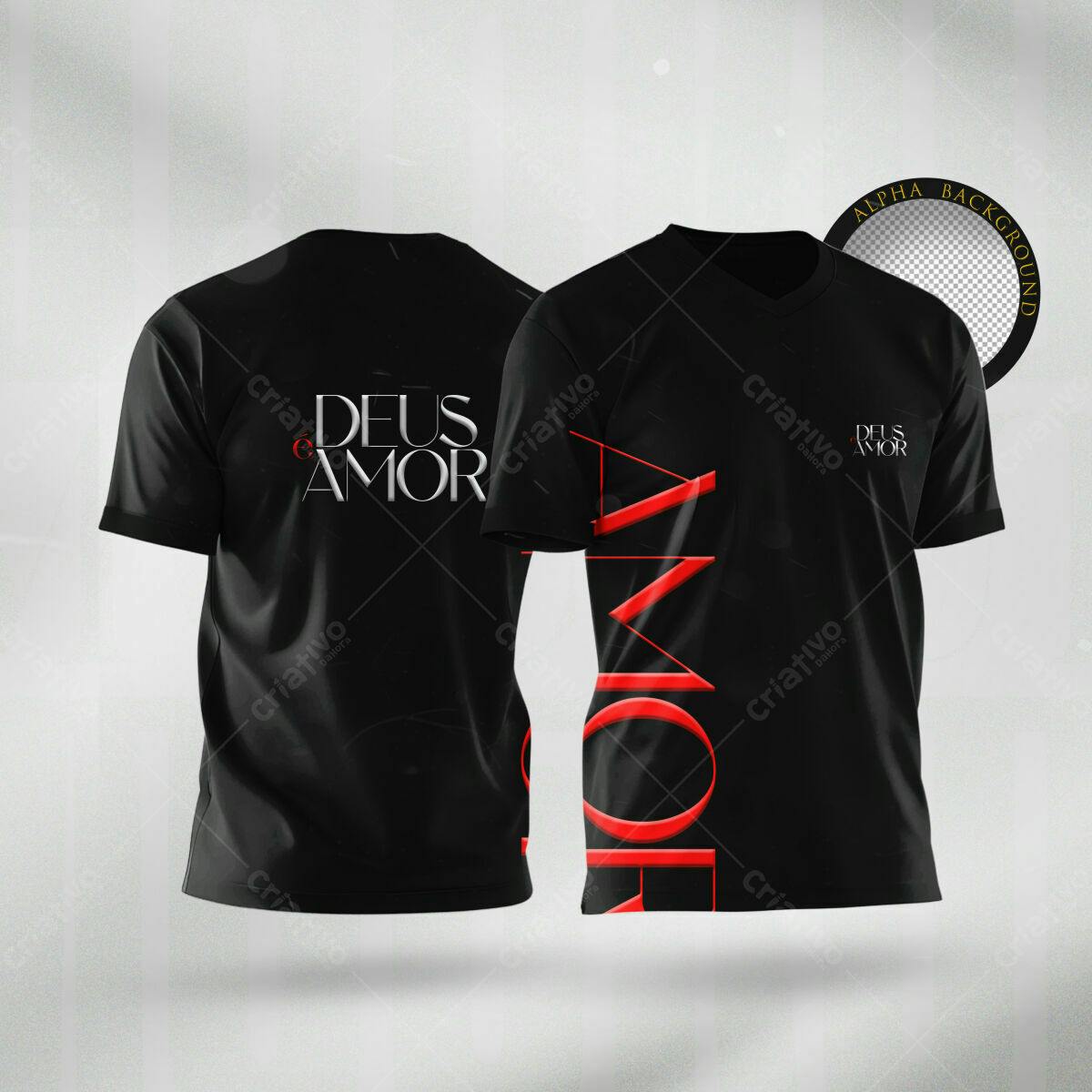 Camiseta Deus é Amor PSD Editável