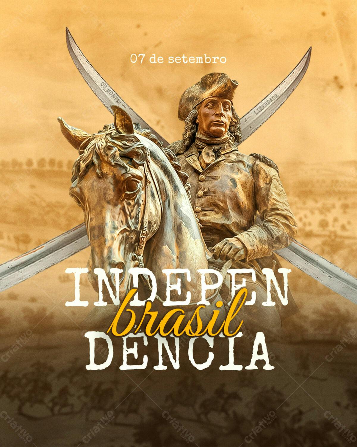 Flyer 7 de Setembro Independência do Brasil PSD Editável