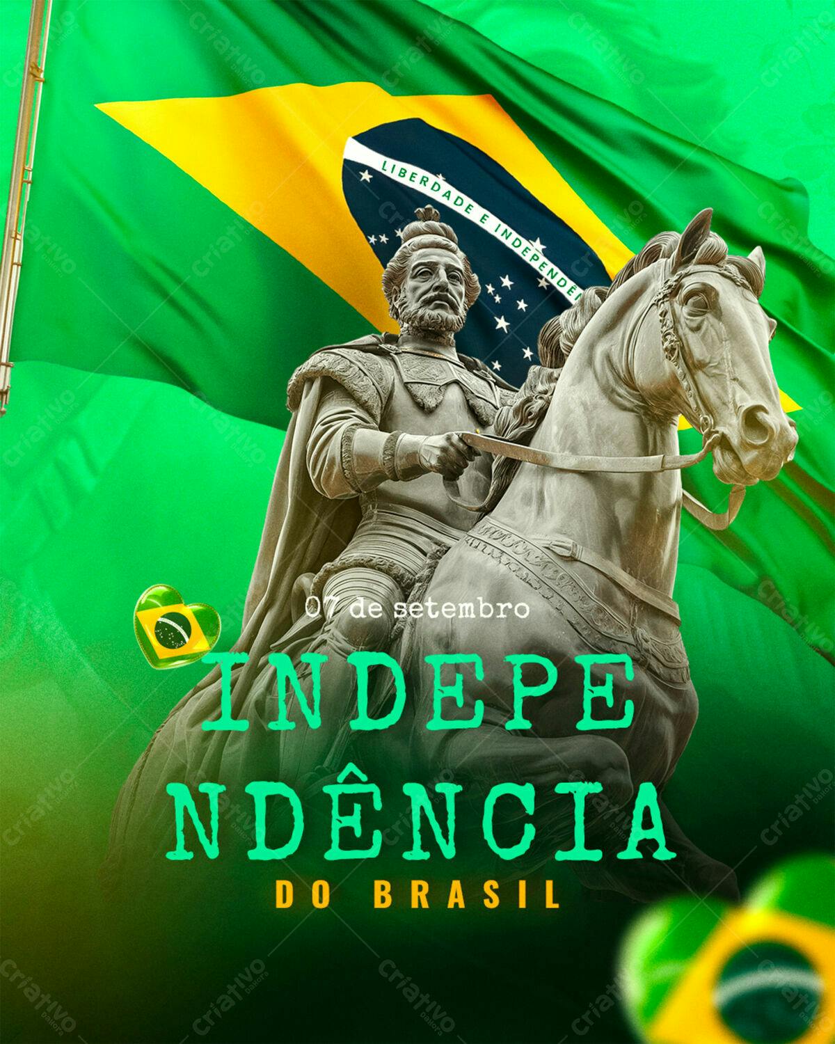 Flyer para o Dia da Independência do Brasil PSD Editável