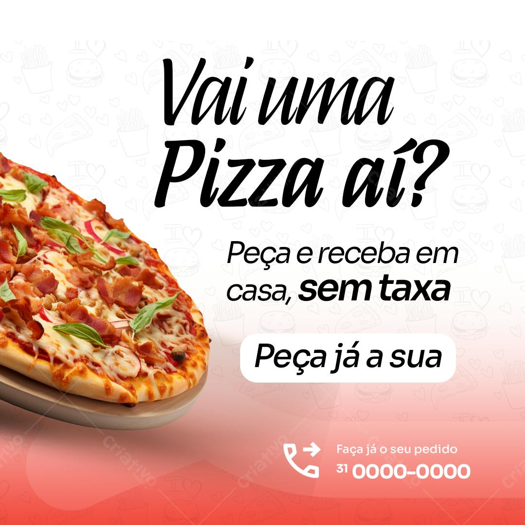 Flyer para Delivery de Pizza PSD Editável