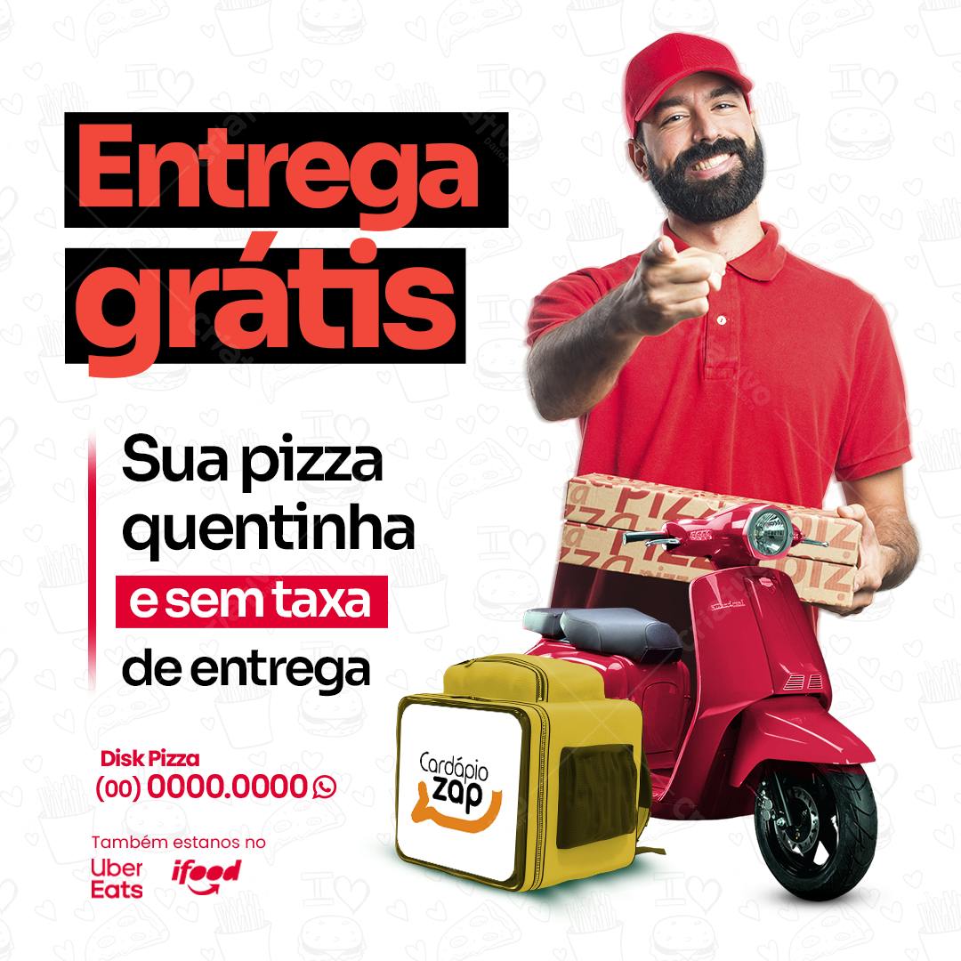 Flyer Entrega Grátis Pizza PSD Editável