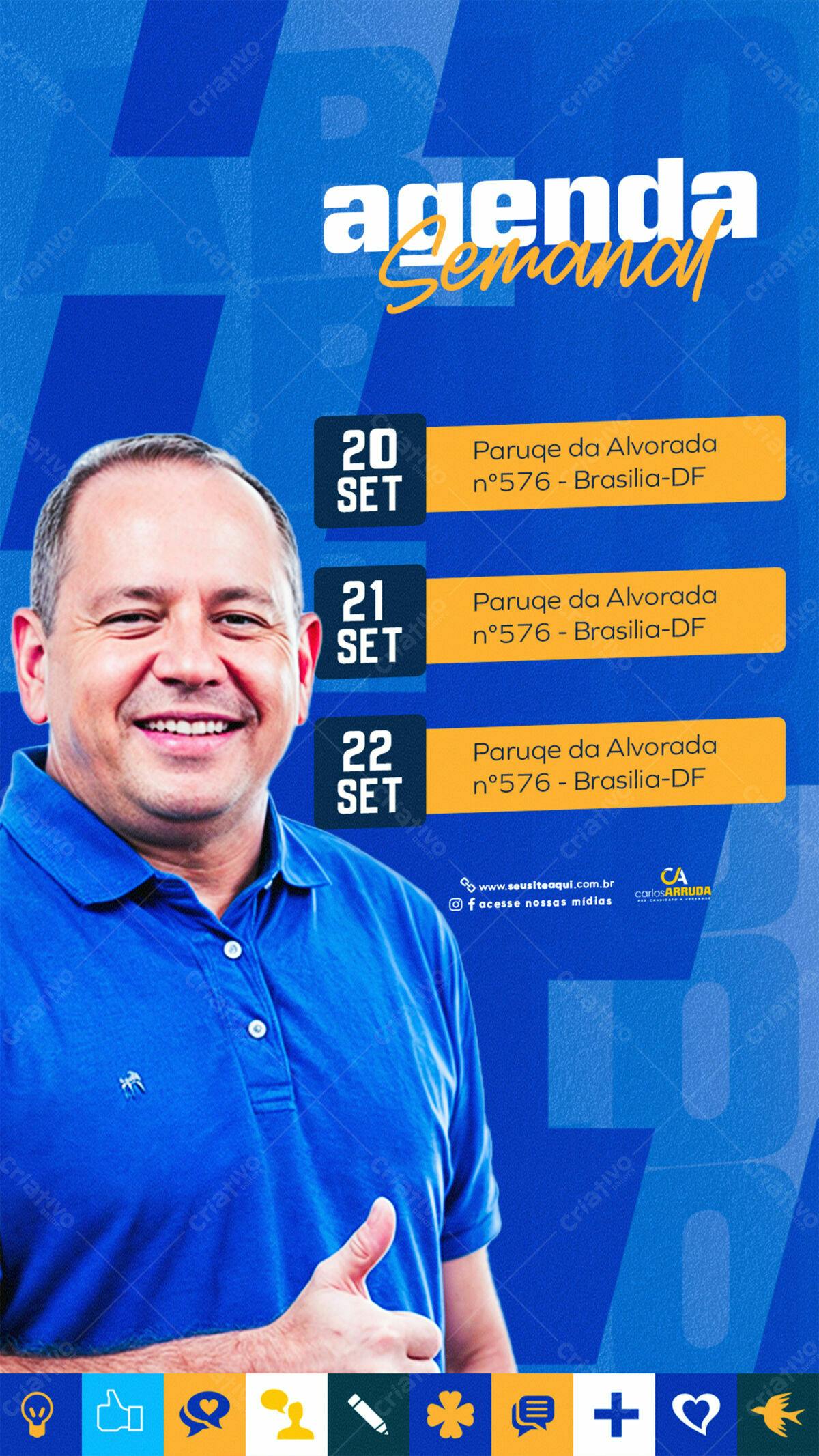 Flyer Agenda Semanal PSD Editável