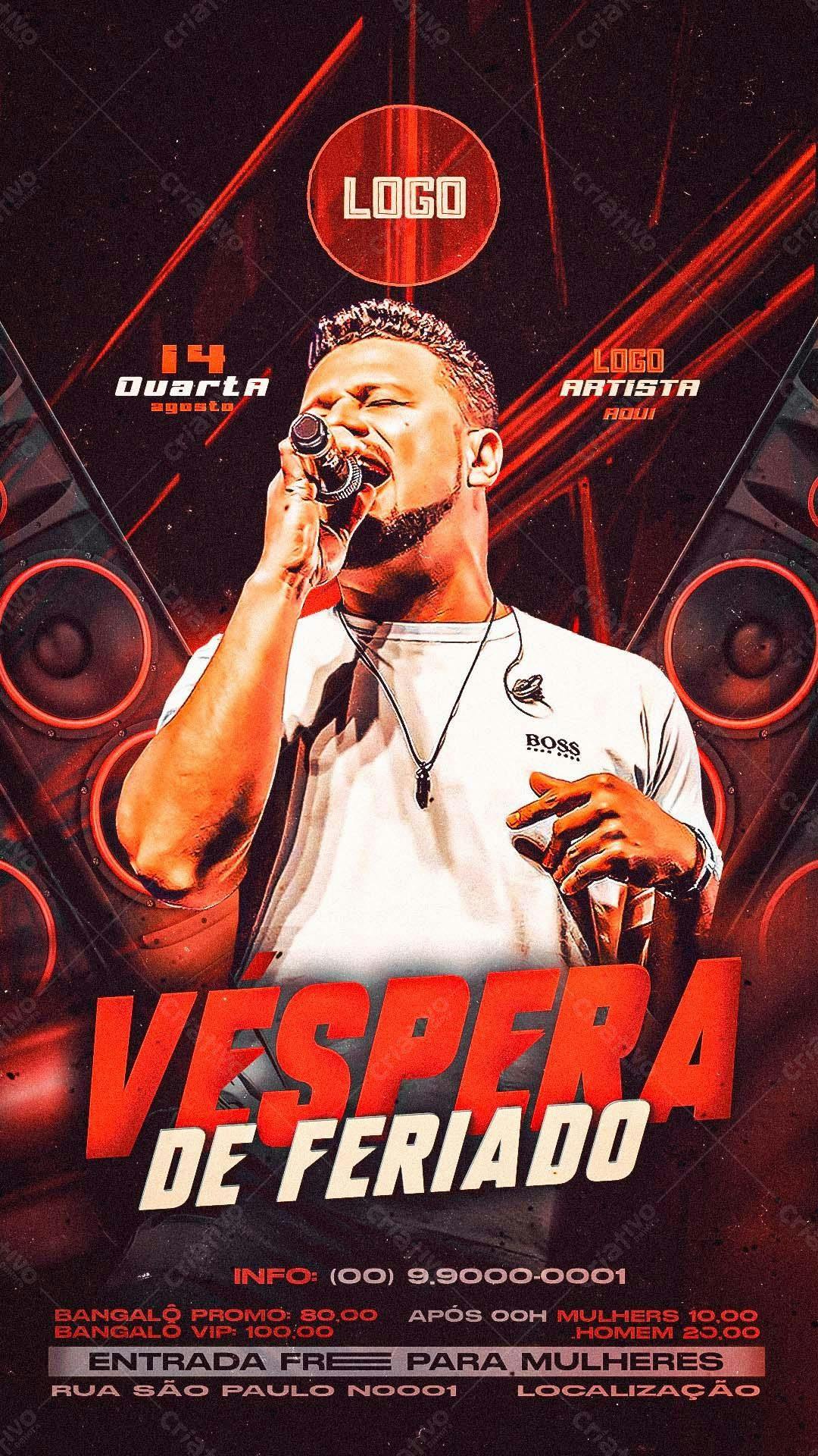 Flyer para Festa de Vespera de Feriado PSD Editável