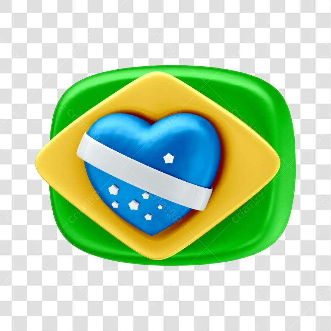 Ícone Brasil coração PNG com fundo transparente