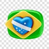 3d icon brazil flag for september 7 brazilian independence homeland elections