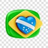 3d icon brazil flag for september 7 brazilian independence homeland elections