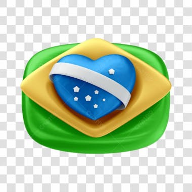 ícone 3d bandeira brasil para 7 de setembro independência do brasil pátria eleições