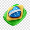 3d icon brazil flag for september 7th brazil independence homeland elections