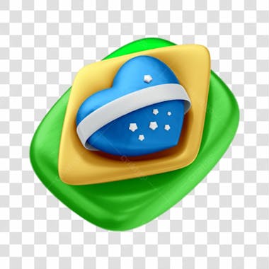 ícone 3d bandeira brasil para 7 de setembro independência do brasil pátria eleições