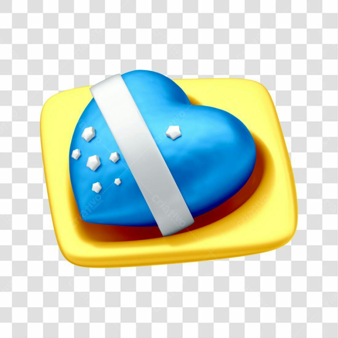 Icone Dia dos Namorados Azul e Amarelo PNG com fundo transparente