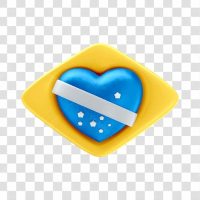 Ícone 3D Bandeira Brasil Para 7 De Setembro Independência Do Brasil Pátria Eleições
