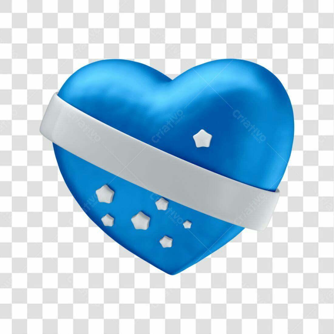 Icone Dia dos Namorados Azul e Branco PNG com fundo transparente