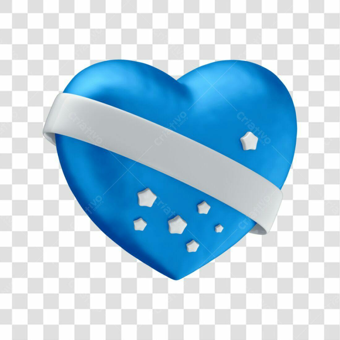 Icone Dia dos Namorados Azul e Branco PNG com fundo transparente