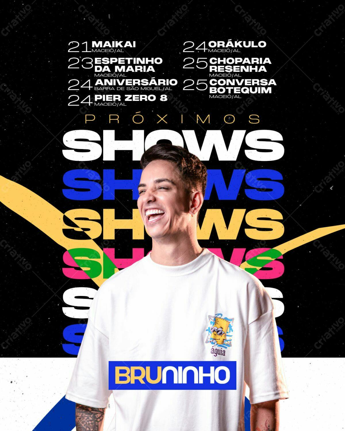 Flyer Shows Bruninho PSD Editável
