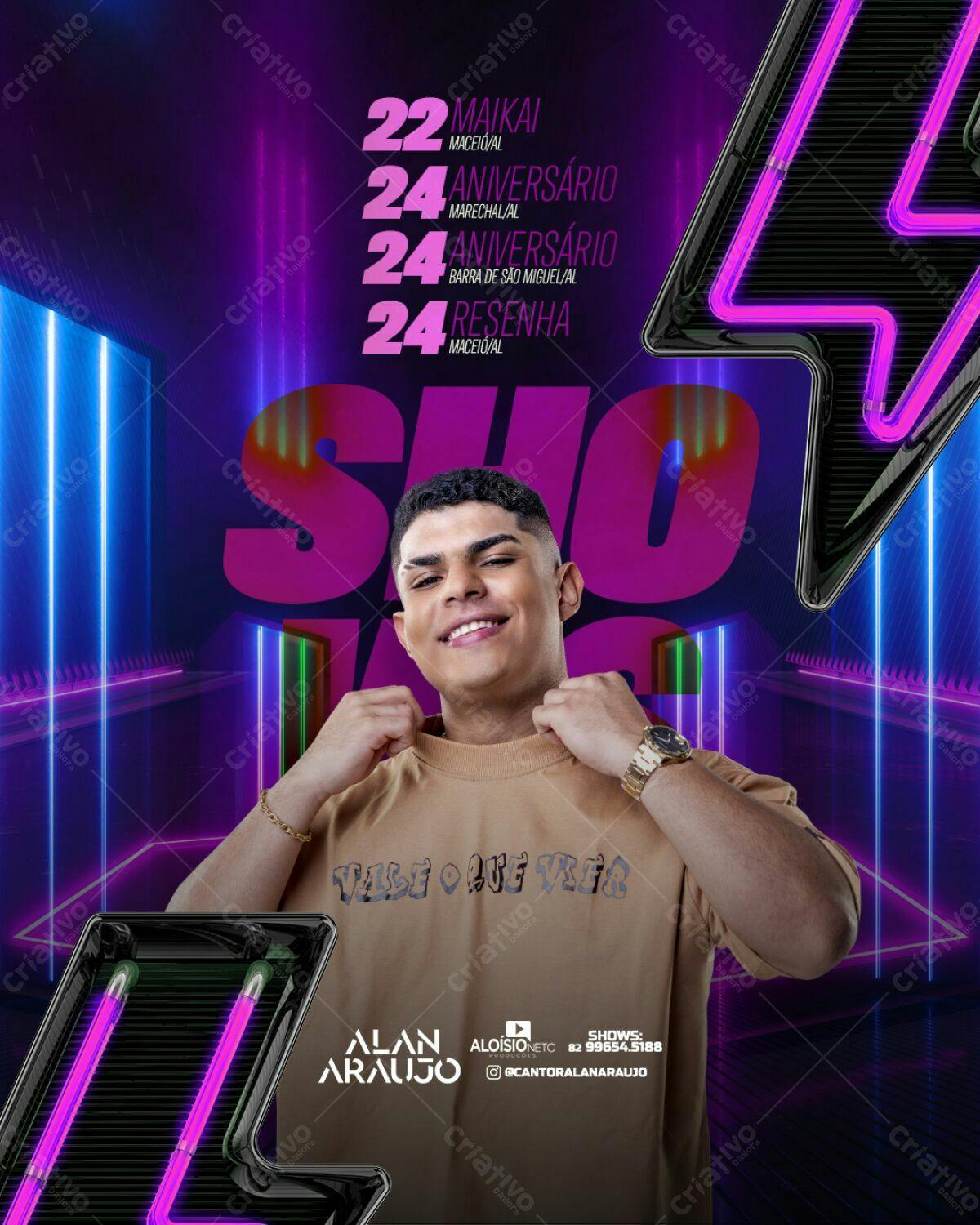 Flyer para Show de Alan Araújo PSD Editável