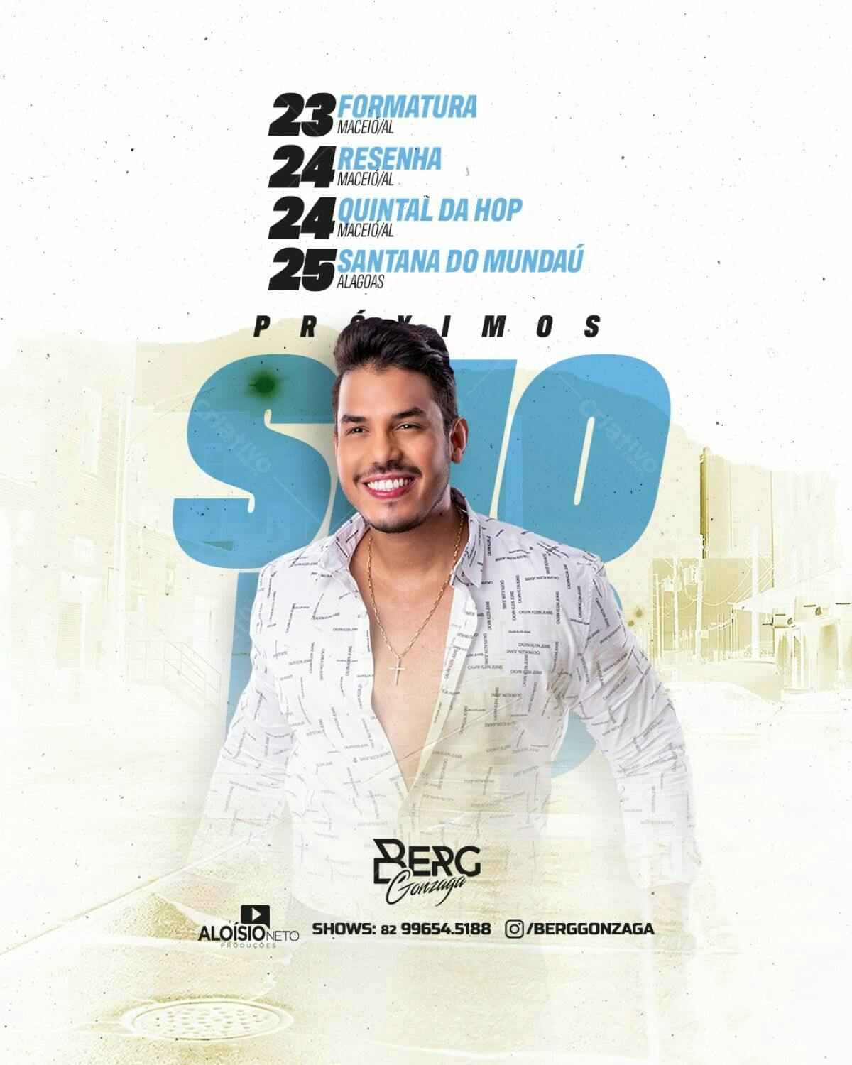 Flyer para Shows de Berg Gonzaga PSD Editável