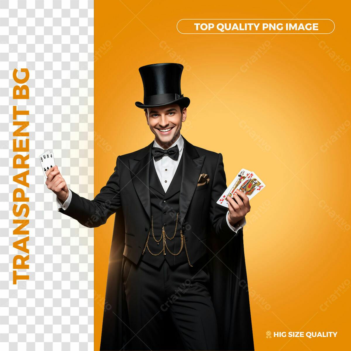 Imagem Promocional Mago com Cartas PSD Editável
