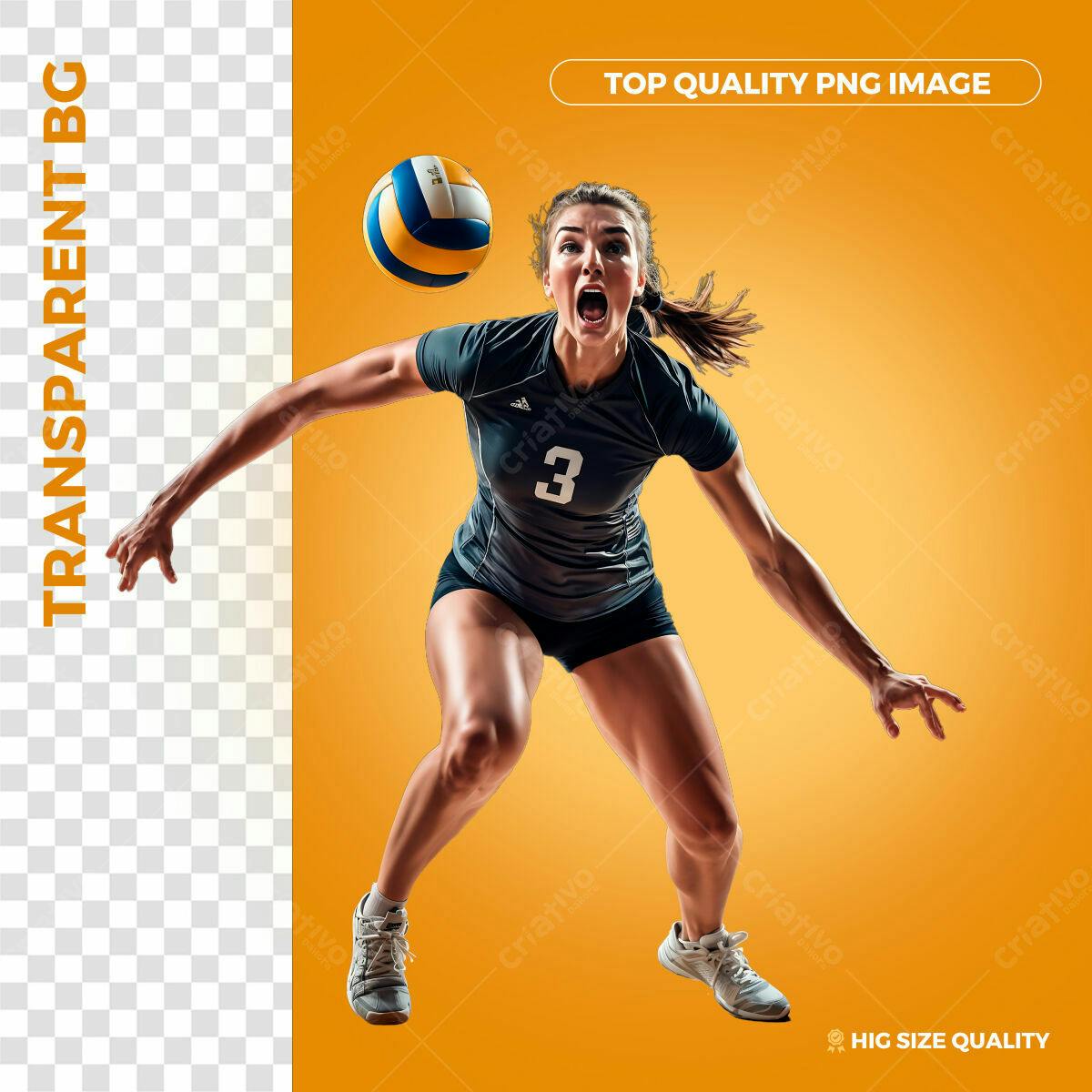 PSD para Flyer de Vôlei Feminino PSD Editável