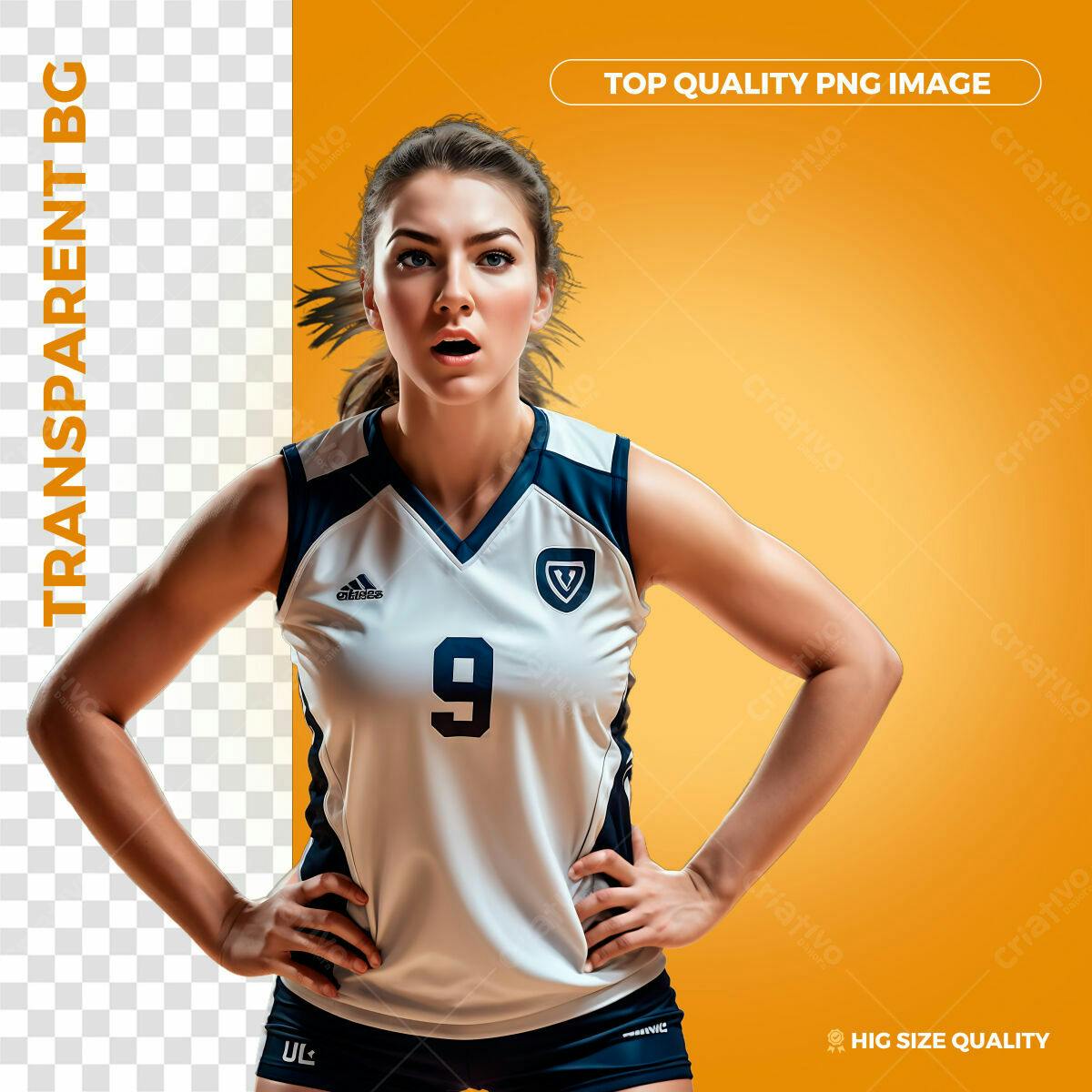 PSD para Mockup de Jogadora de Vôlei PSD Editável