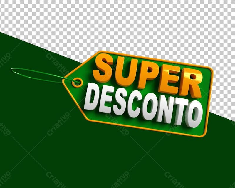 Super desconto etiqueta verde