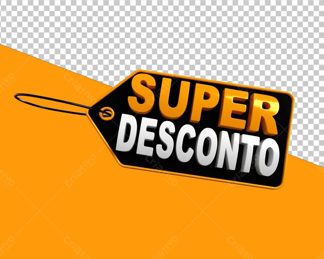 Selo 3D promocional laranja e preto