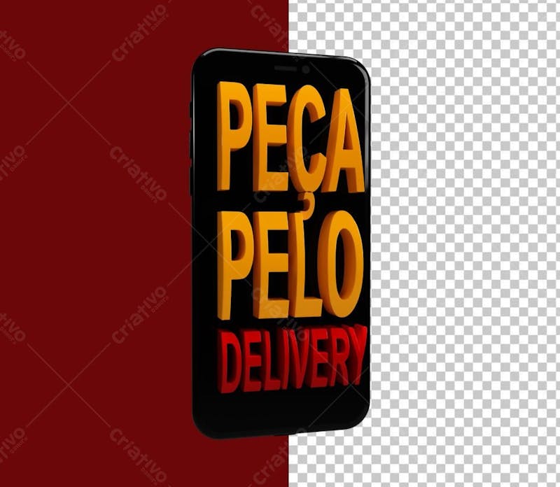 Celular peça pelo delivery vermelho