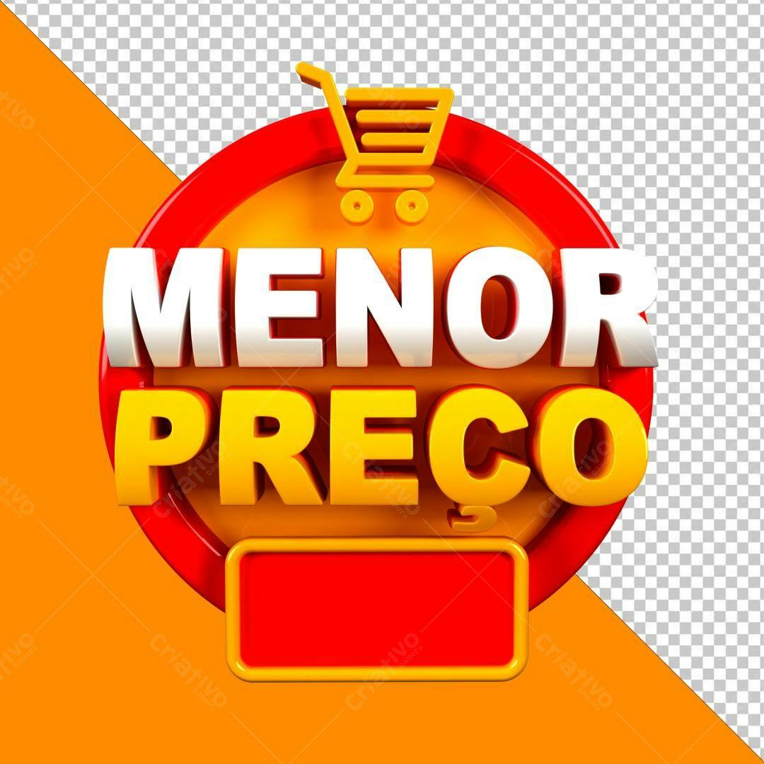 Selo 3D promocional menor preço vermelho e amarelo