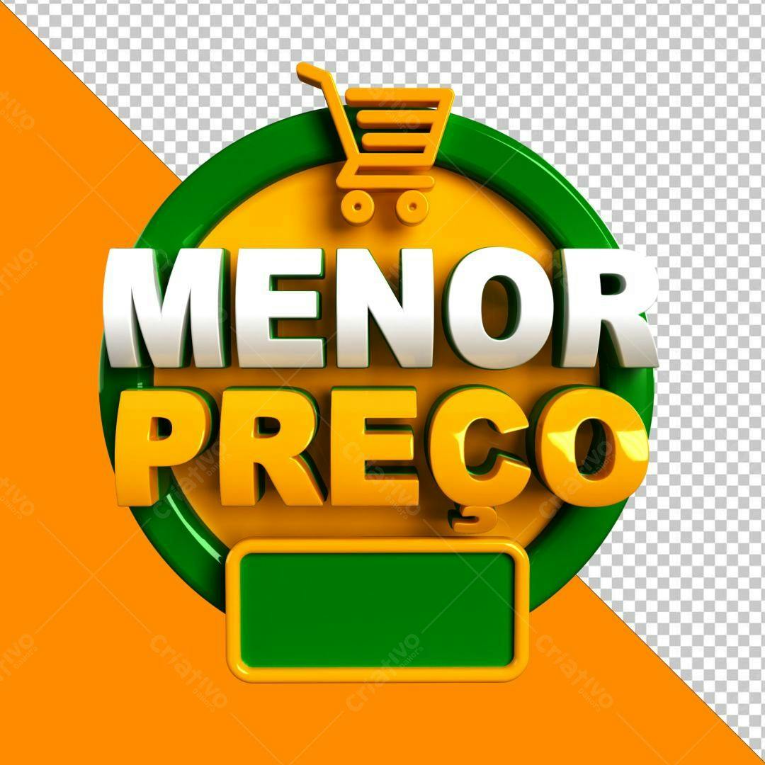 Logotipo Menor Preço PSD Editável