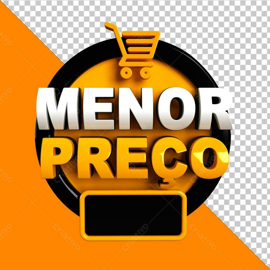 Selo 3D promocional menor preço amarelo e branco