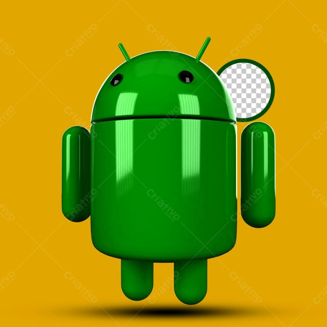Mockup Android Robô Verde PSD Editável