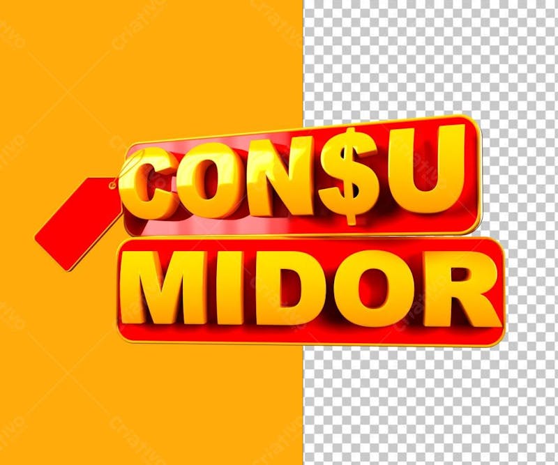 Consumidor com etiqueta png psd