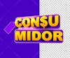 Consumidor com etiqueta roxo png selo psd