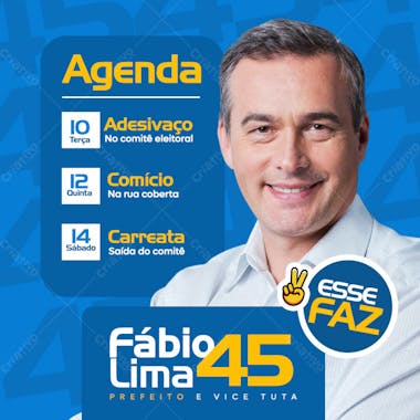 Eleições social media agenda prefeito feed psd editável