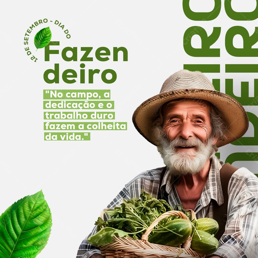 Post para o Dia do Fazendeiro PSD Editável