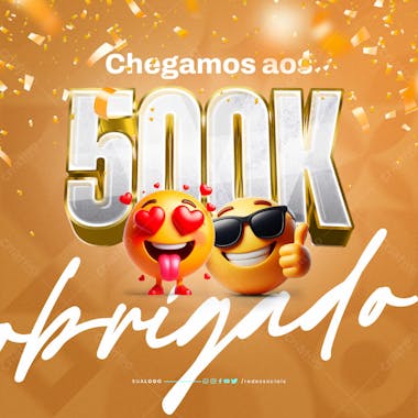 Social media 500k novos seguidores